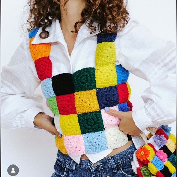 Series NY handmade crotchet tank top, size large - Picture 2 of 6